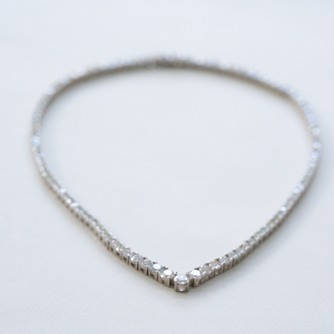 ROUND BRILLIANT MOISSANITE Tennis Necklace - V