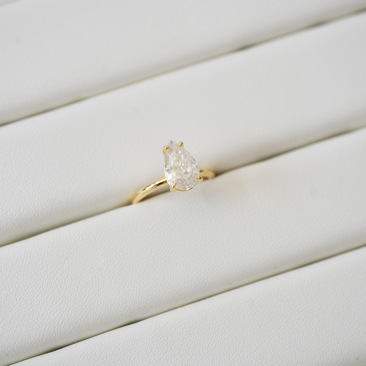 Pear Shaped Moissanite Ring