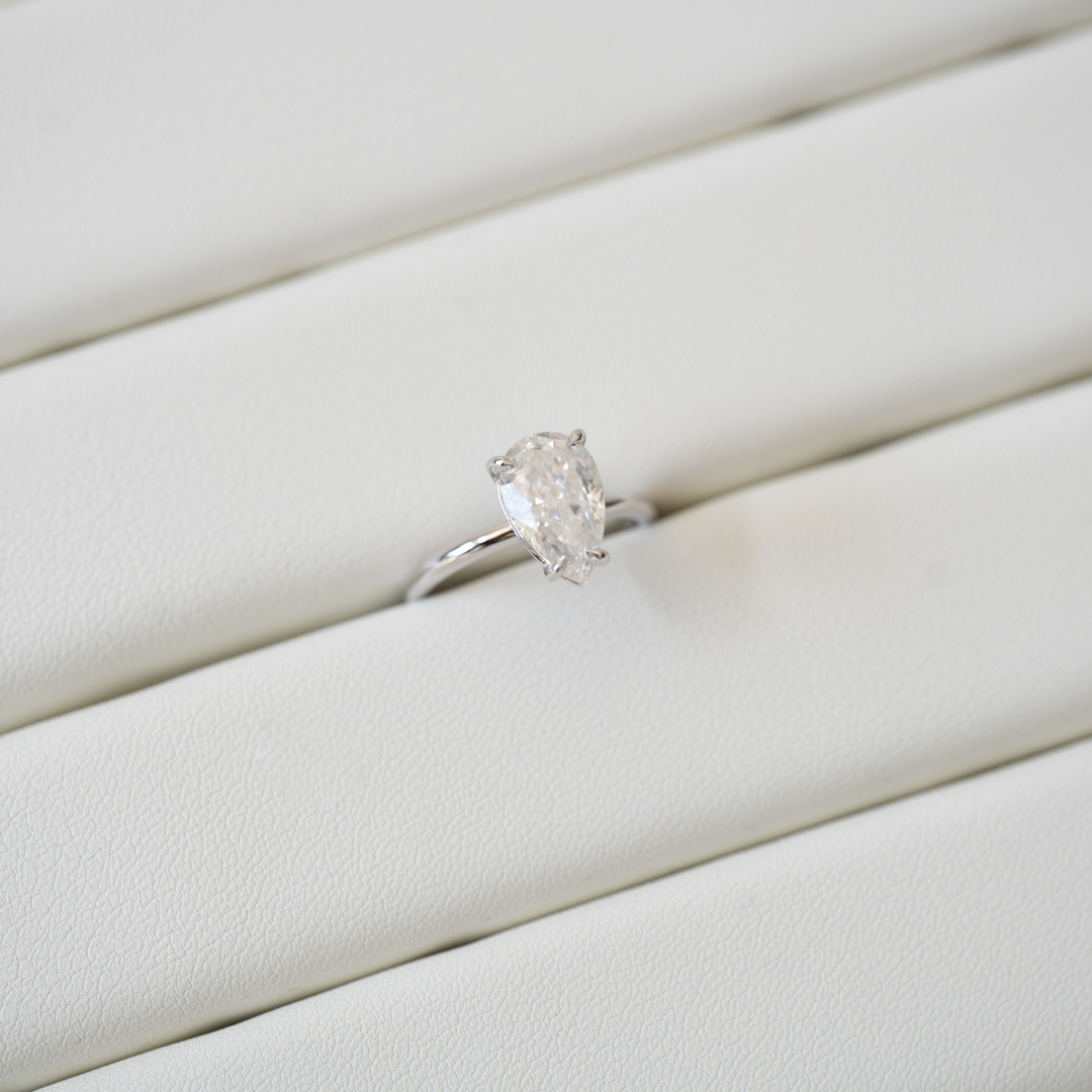 Pear Shaped Moissanite Ring