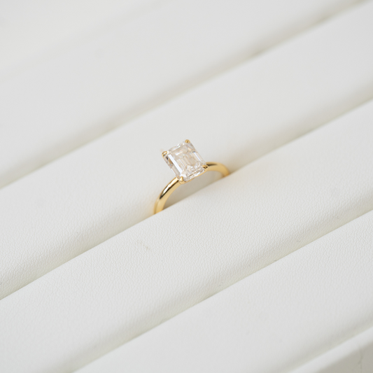 Emerald Cut Moissanite Ring