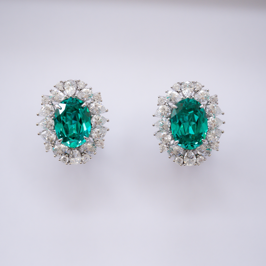 Paraiba Tourmaline Moissanite Earrings