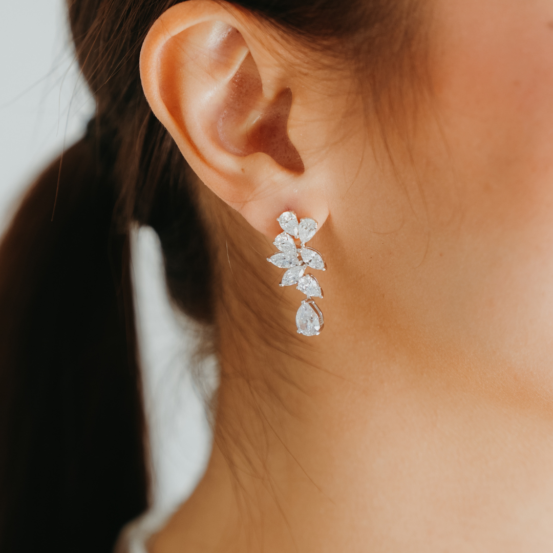 PEAR MOISSANITE Dangling Earrings