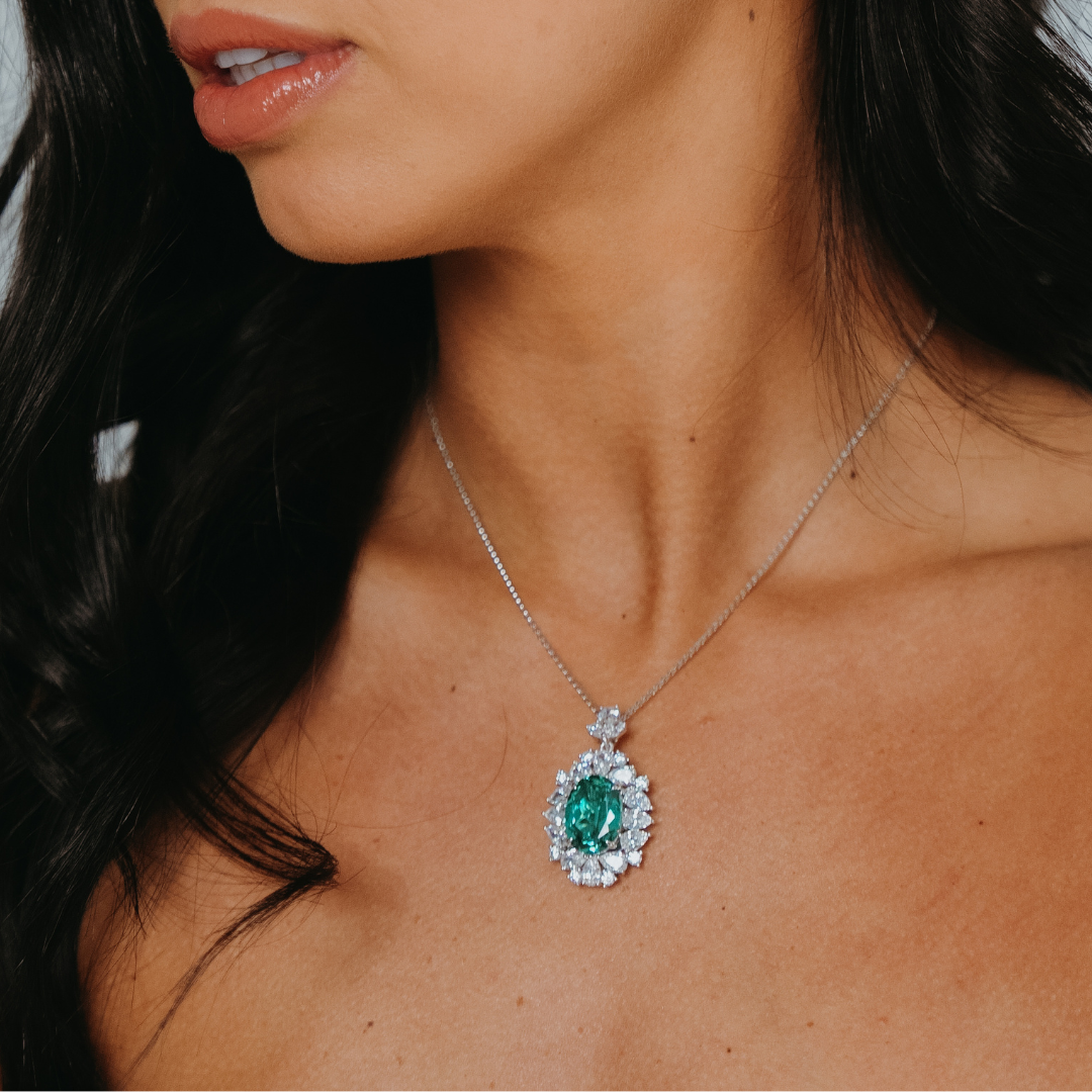 Paraiba Tourmaline Moissanite Pendant