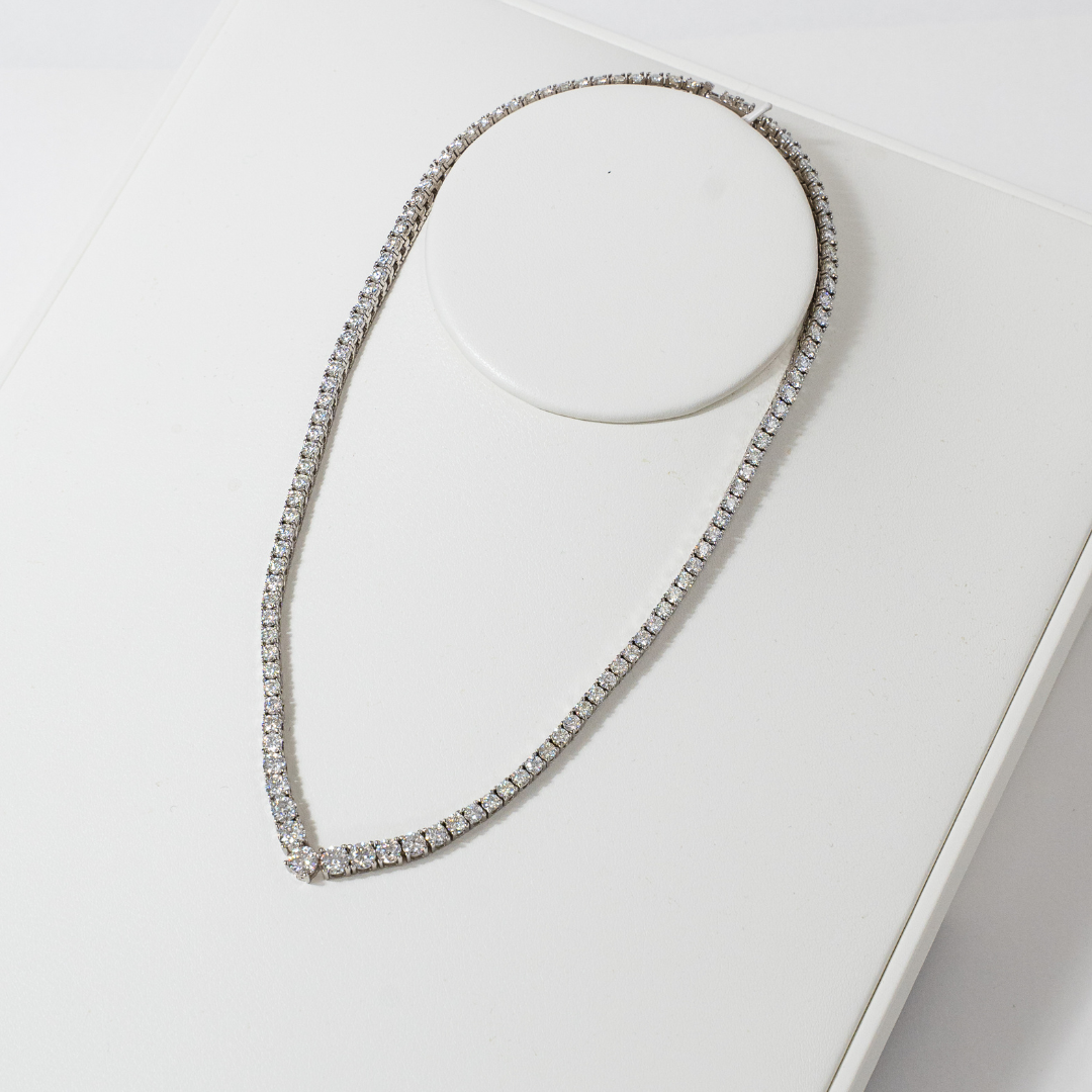 ROUND BRILLIANT MOISSANITE Tennis Necklace - V