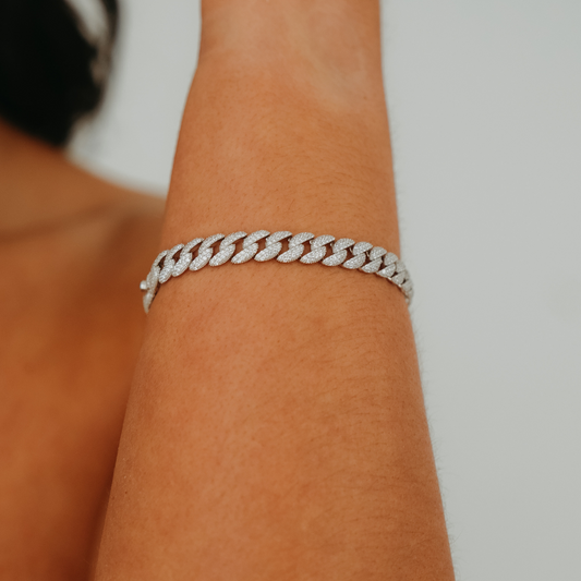 Cuban Chain Moissanite Tennis Bracelet