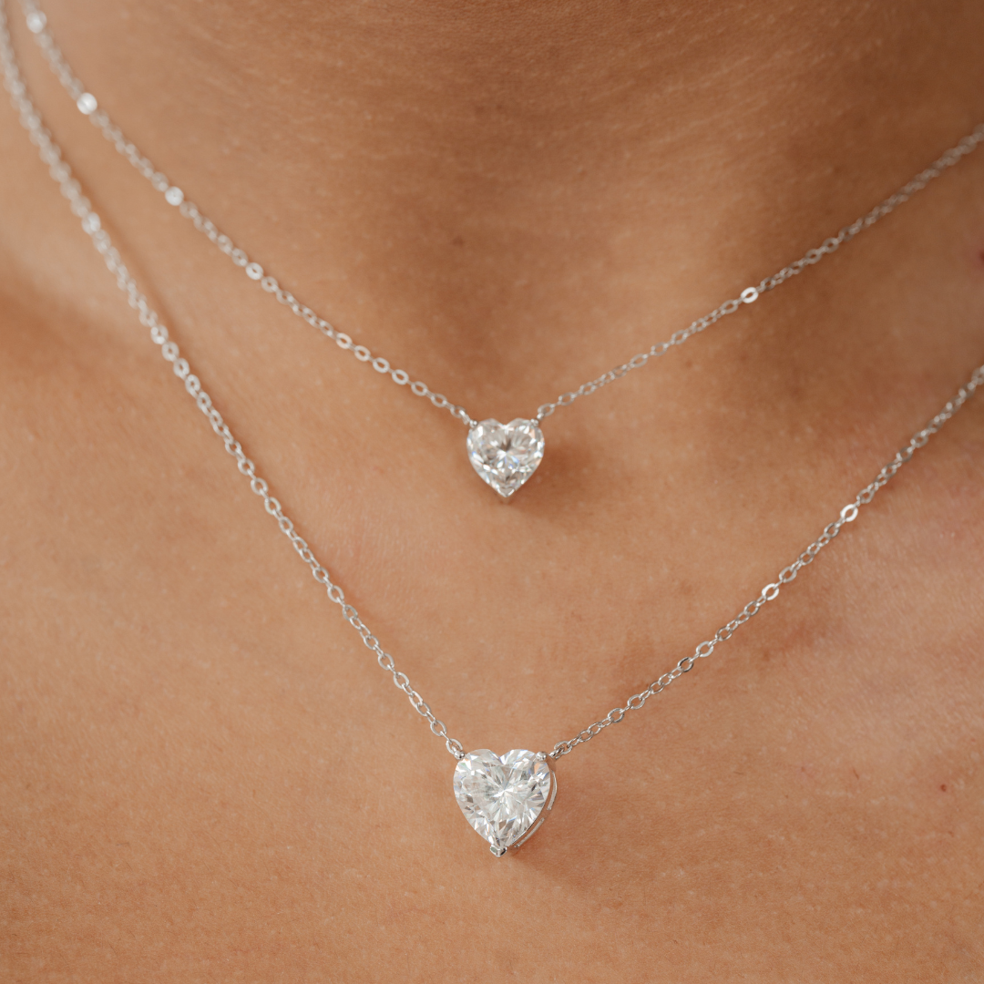 Heart Shaped Moissanite Pendant Necklace