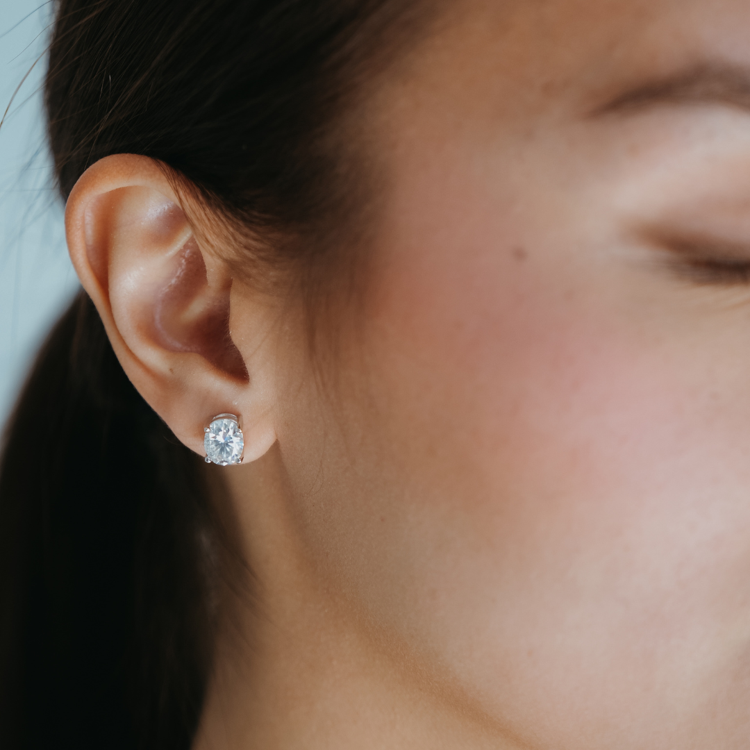 OVAL Moissanite Solitaire Earrings