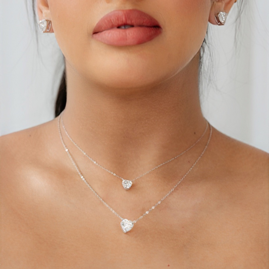Heart Shaped Moissanite Pendant Necklace