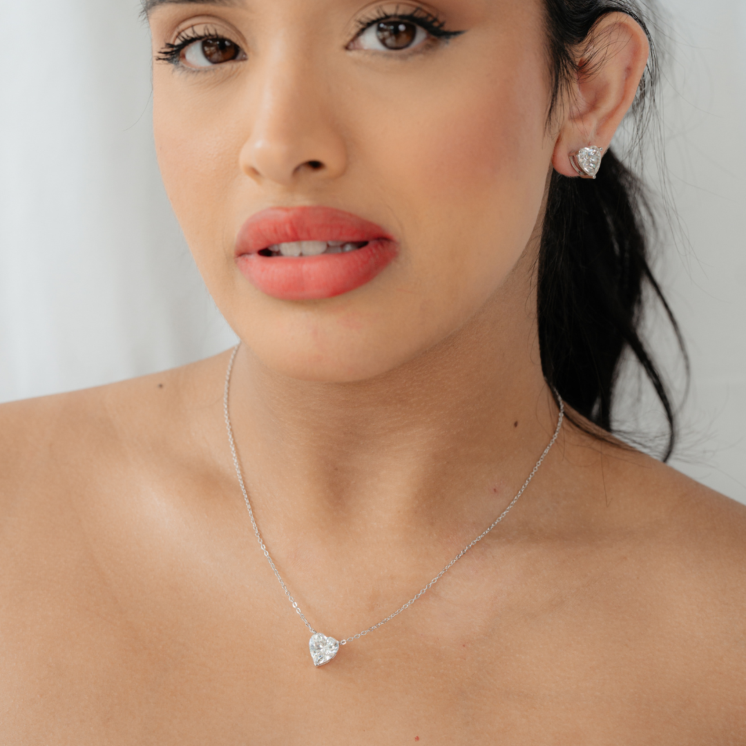 Heart Shaped Moissanite Pendant Necklace