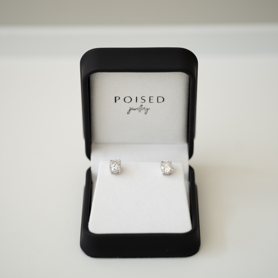 OVAL Moissanite Solitaire Earrings