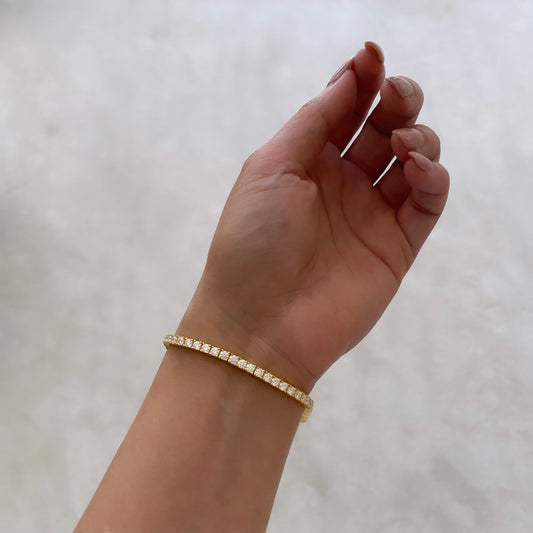 MOISSANITE Tennis Bracelet - Gold (3mm each)