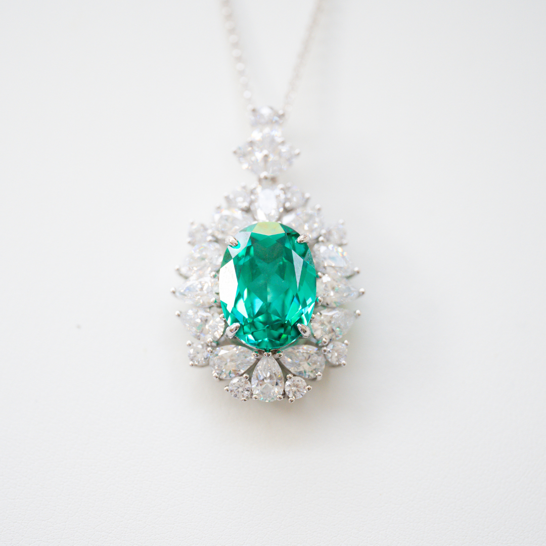Paraiba Tourmaline Moissanite Pendant