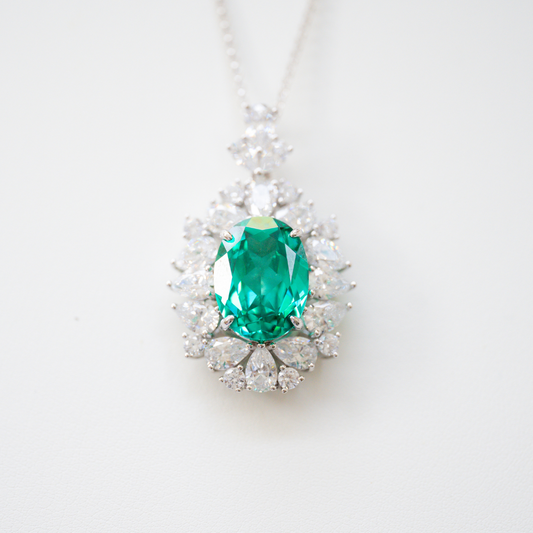 Paraiba Tourmaline Moissanite Pendant