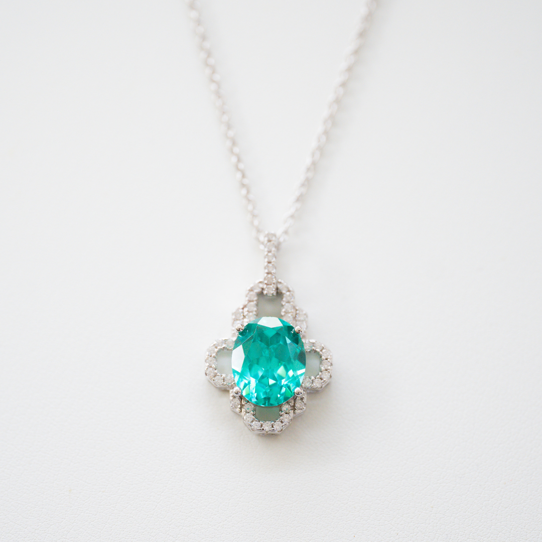Gastby Style Moissanite Pendant Necklace