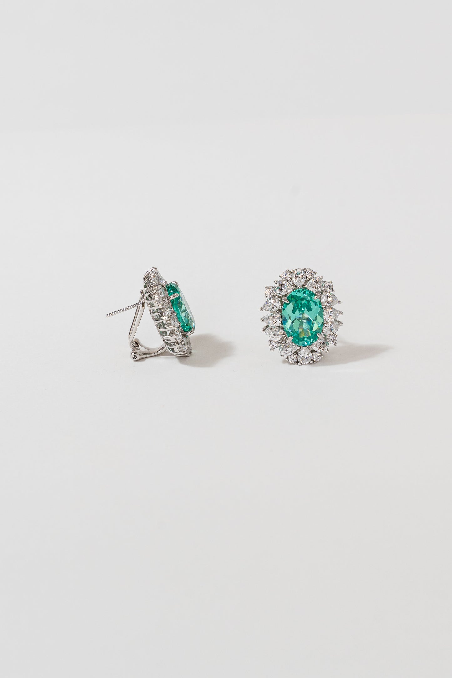 Paraiba Tourmaline Moissanite Earrings