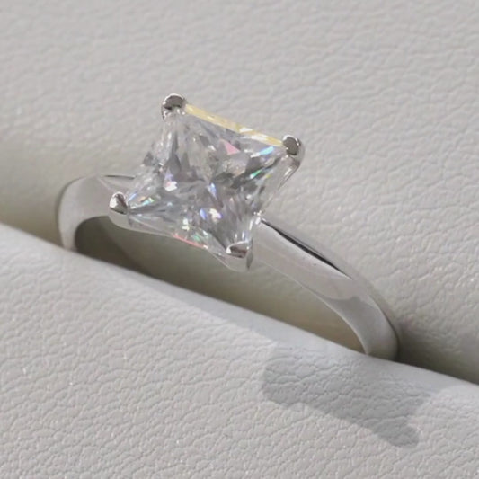 PRINCESS CUT MOISSANITE Solitaire Ring