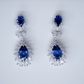 Blue Sapphire Moissanite drop earrings