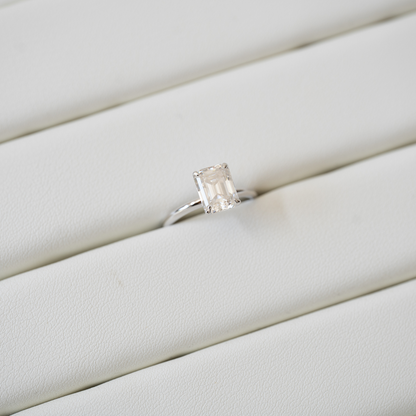 Emerald Cut Moissanite Ring