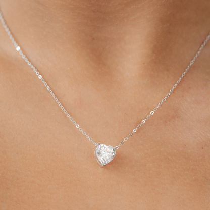 Heart Shaped Moissanite Pendant Necklace