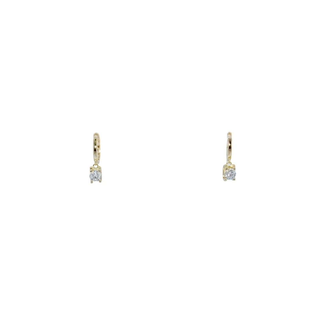 Hoop Earrings with Dangling Moissanite (Prong)