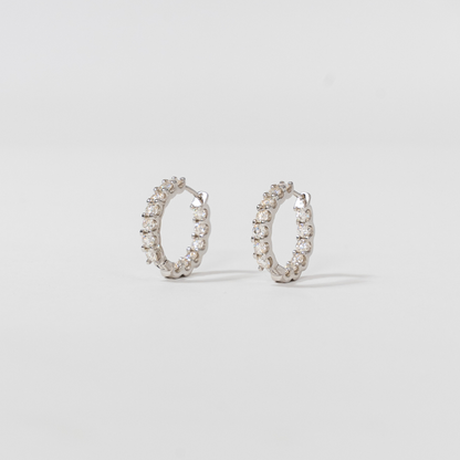 Moissanite Hoop / Huggie Earrings (M)
