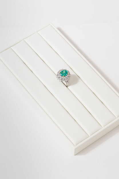 Paraiba Tourmaline Moissanite Ring