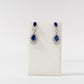 Blue Sapphire Moissanite drop earrings