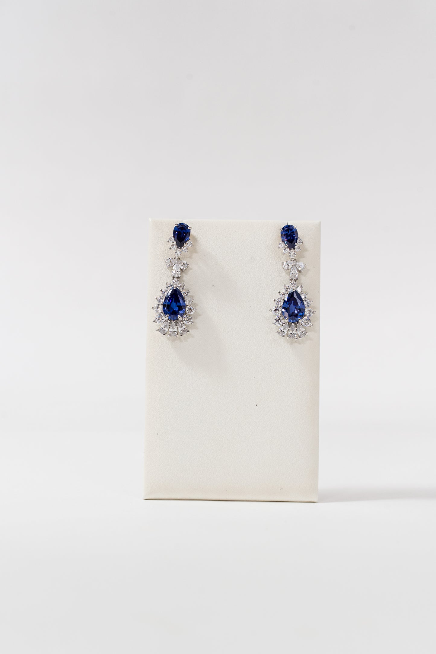 Blue Sapphire Moissanite drop earrings